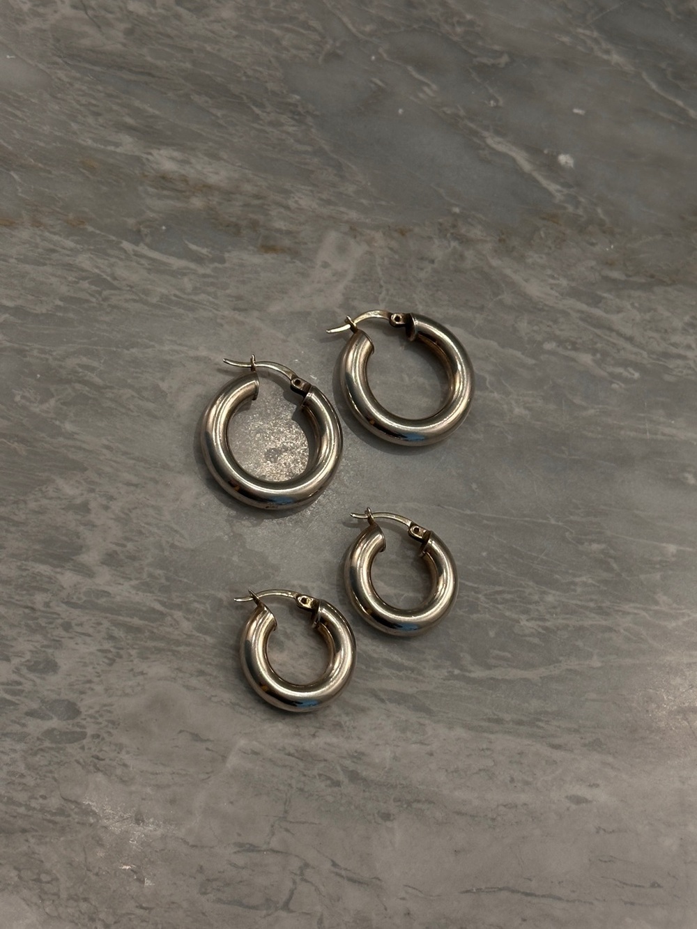 Classic 925 Sterling Silver Hoop Earrings - Pair (Small & Medium)